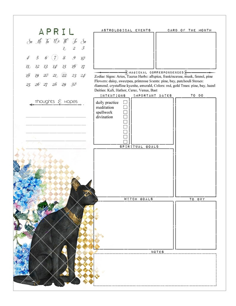 Witch Planner I 2021 Printable Witch Calendar Planner Ten 1