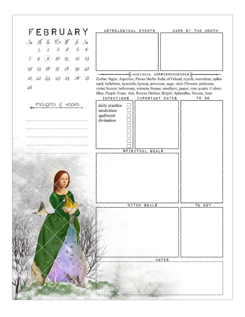 Witch Planner I 2021 Printable Witch Calendar Planner Ten