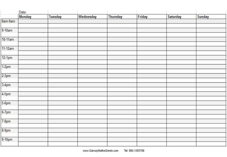Witch Week Weekly Calendar Template Timetable Template 1