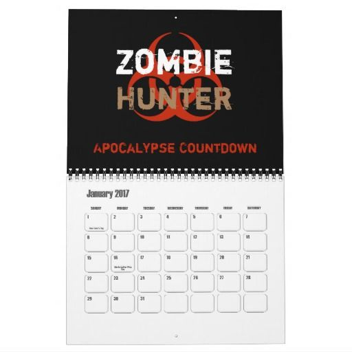 zombie hunter apocalypse countdown calendar 2017 r