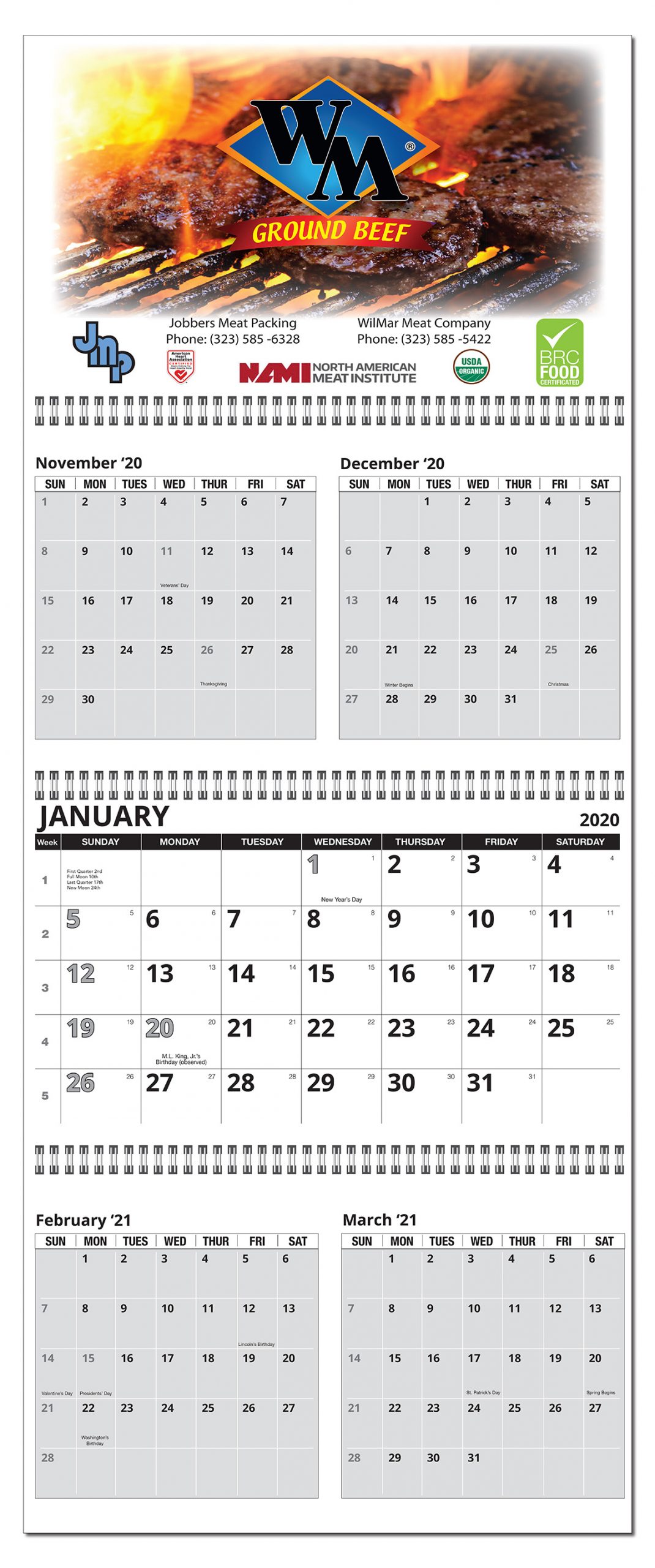 2020 5 Month In View Calendar Calendar Company