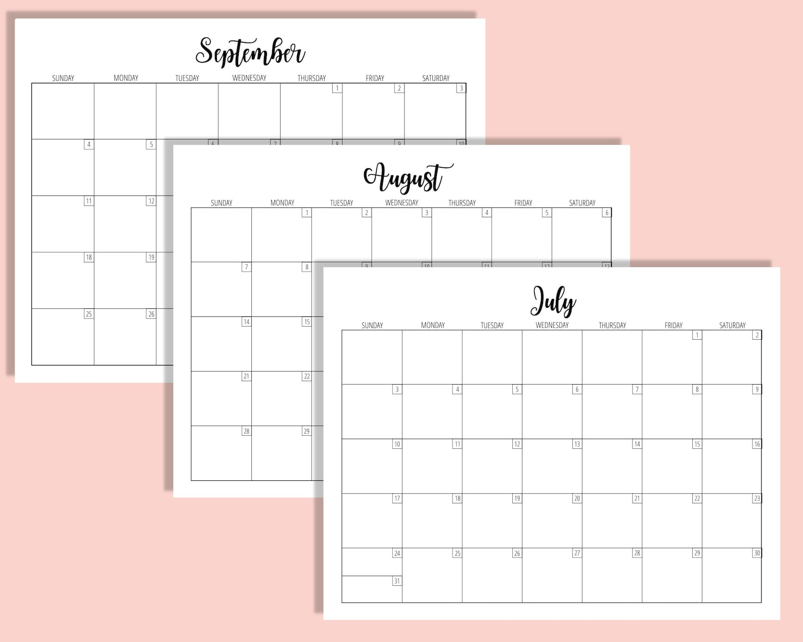 2022 Calendar Template 8 5 X 11 Inches Horizontal Monthly