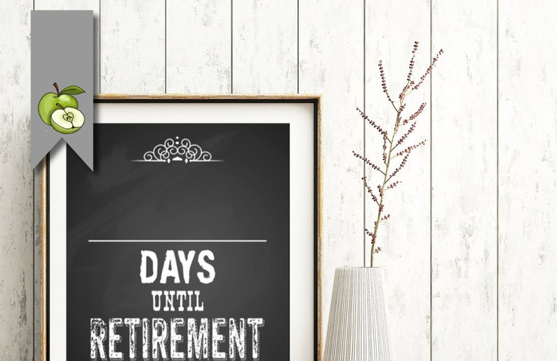 countdown to retirement days poster chalkboard boss gift
