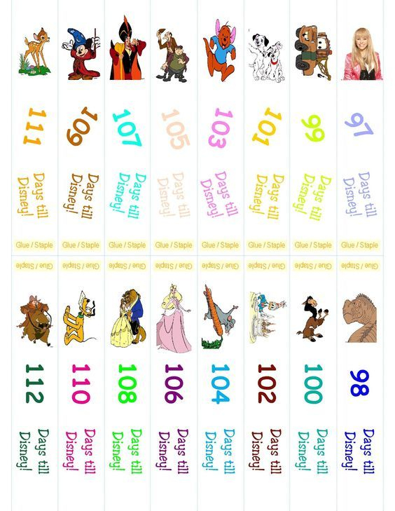 Disney Countdown Paper Chain Free Printable Disney