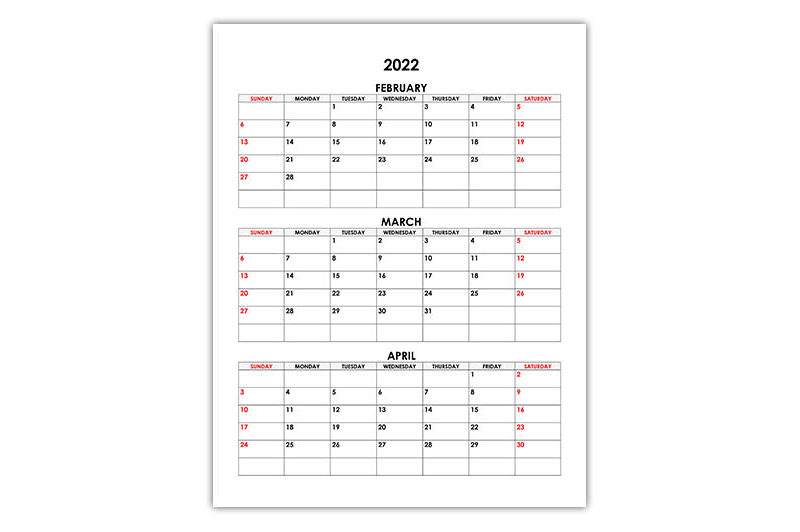 February Calendar 2022 February 2022 Calendar With