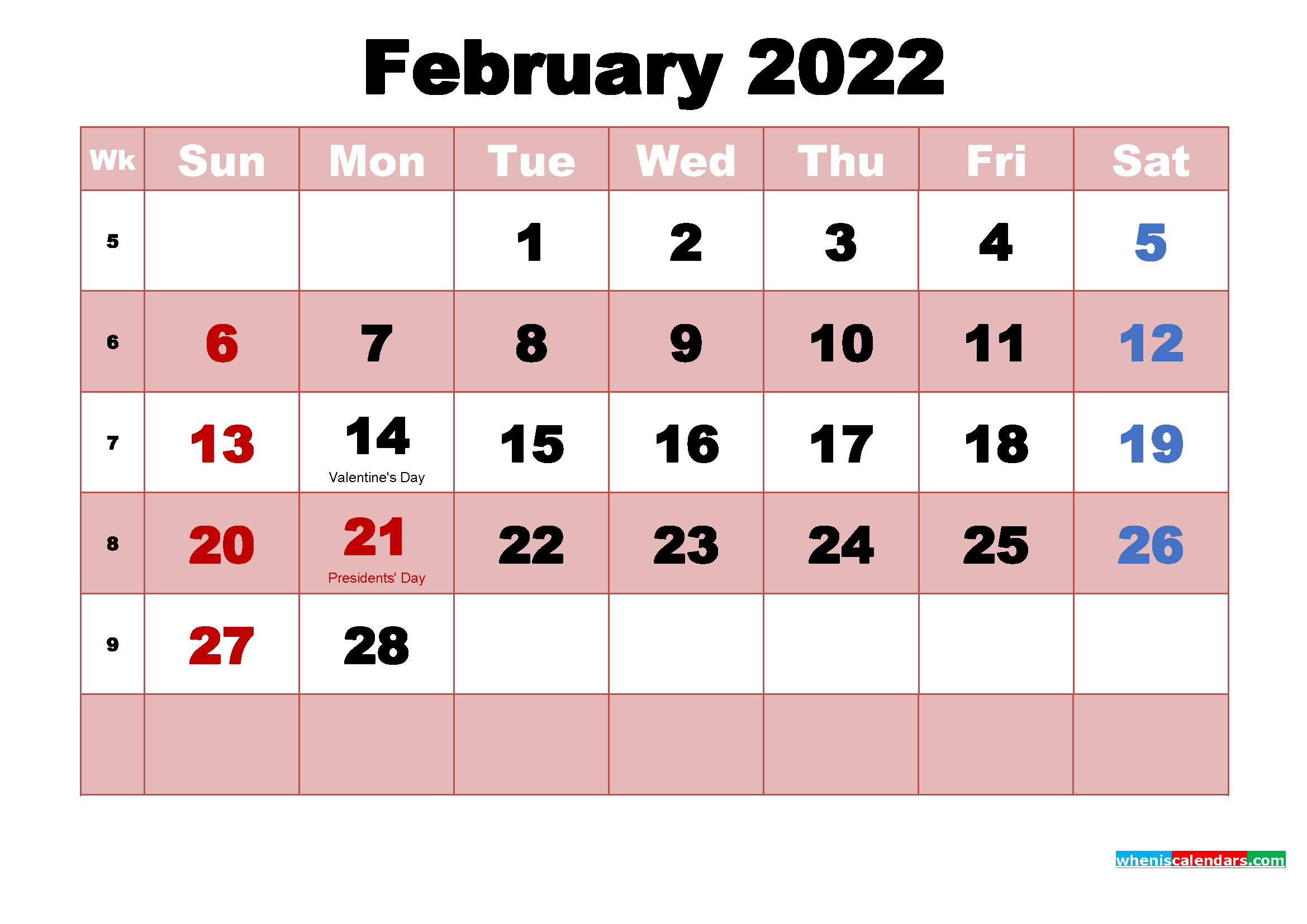 holidays february 2022 calendar janhbsf