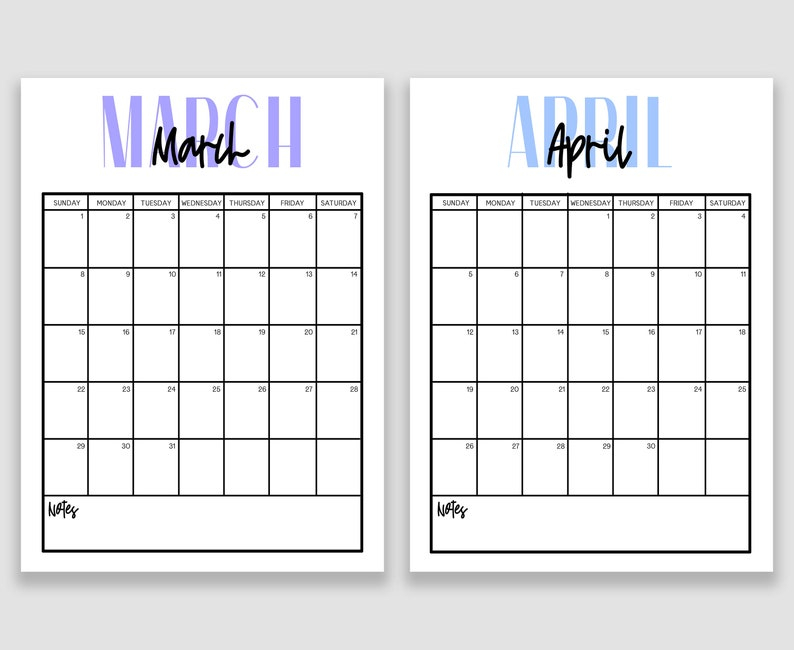 Printable 8 5×11 Calendar Monthly Calendar Page For