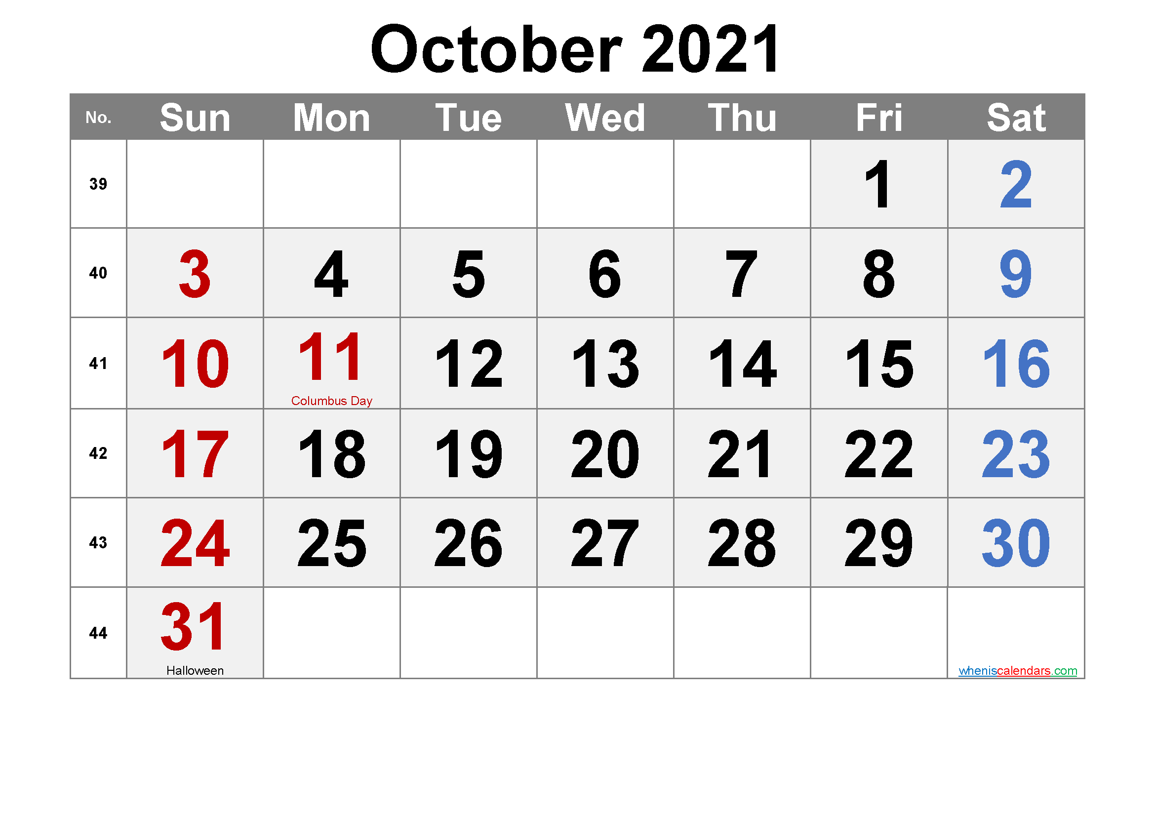 Printable October 2021 Calendar Pdf Template No Ar21m70