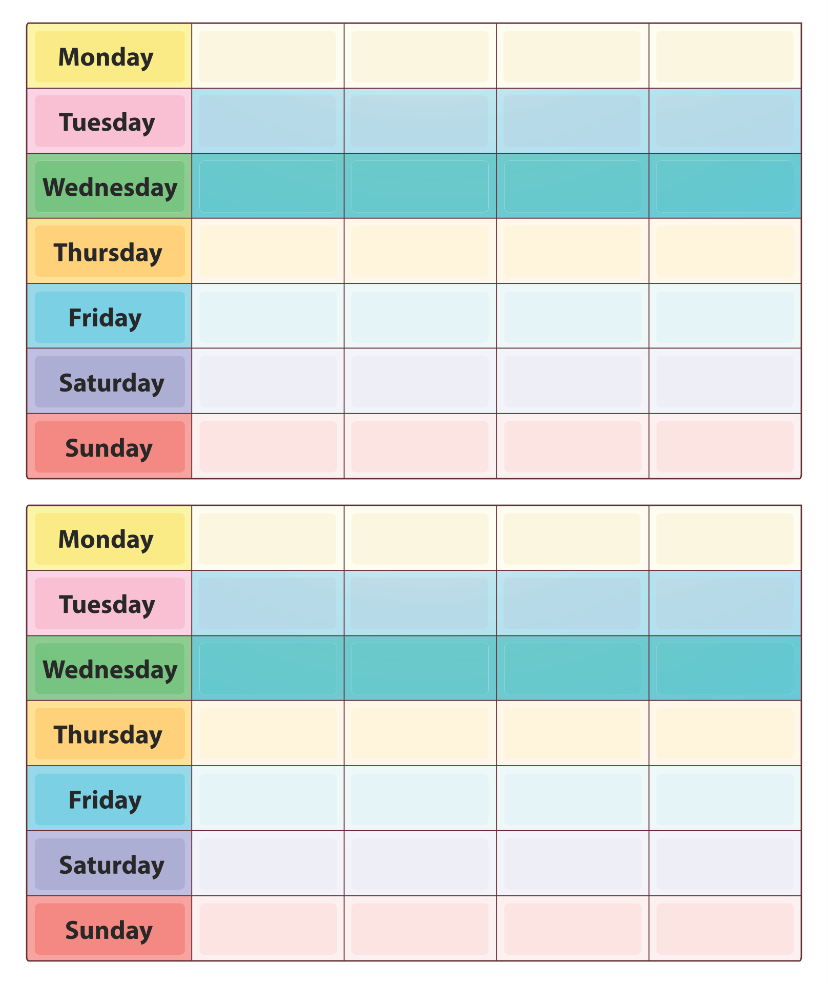 10 best 2 week printable calendar weekly with time 3
