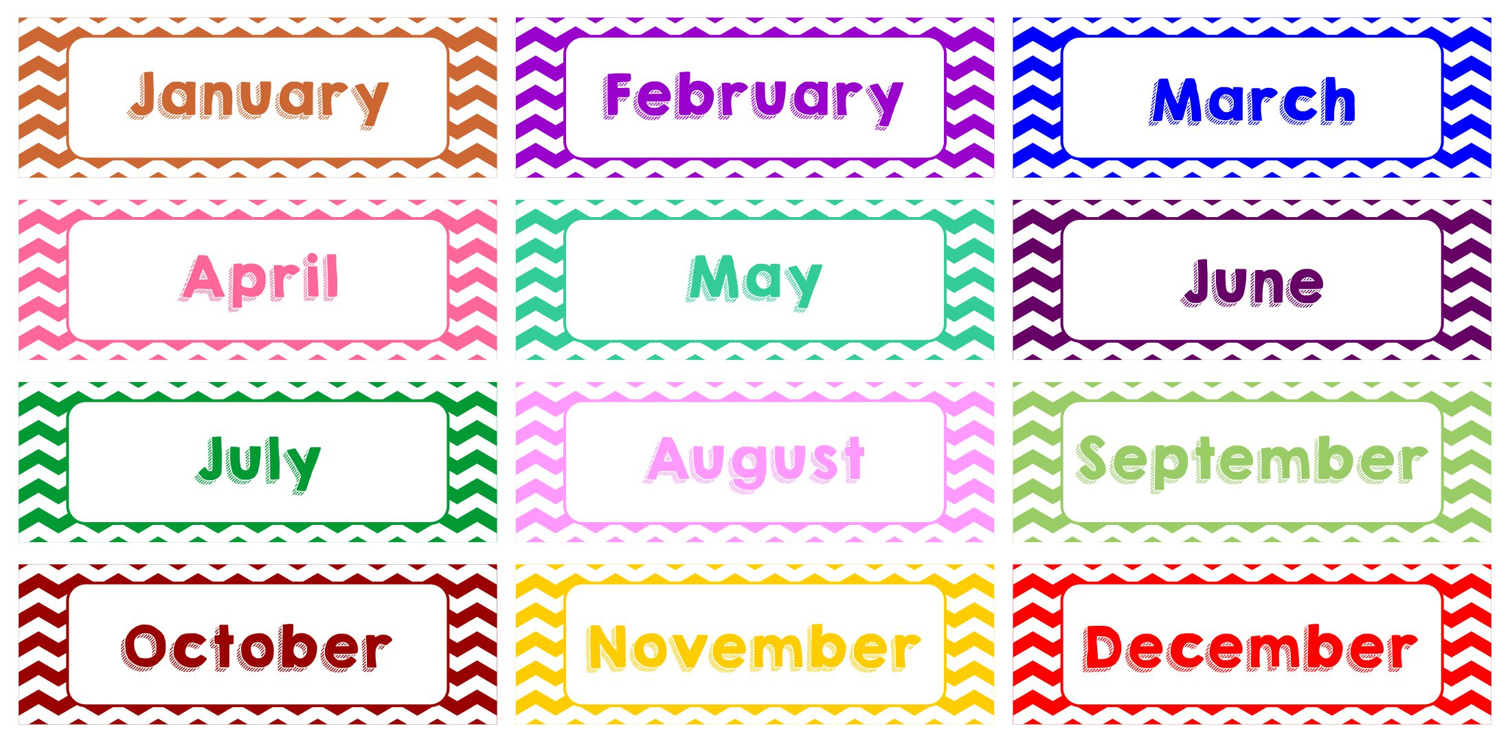 10 Best Printable Calendar Month Labels Printablee