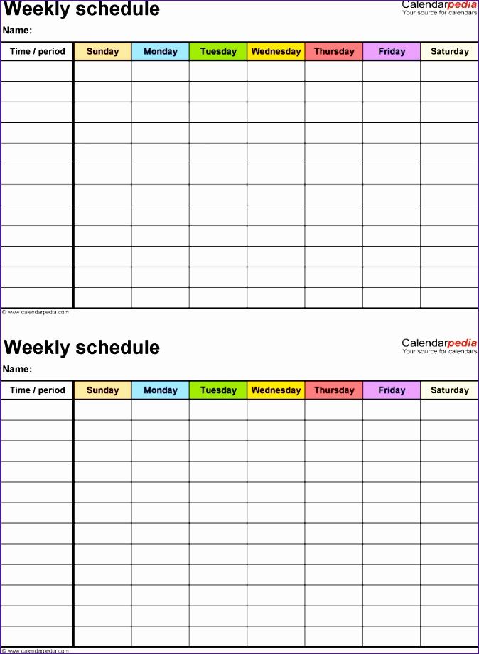10 One Week Calendar Template Excel Excel Templates Excel Templates