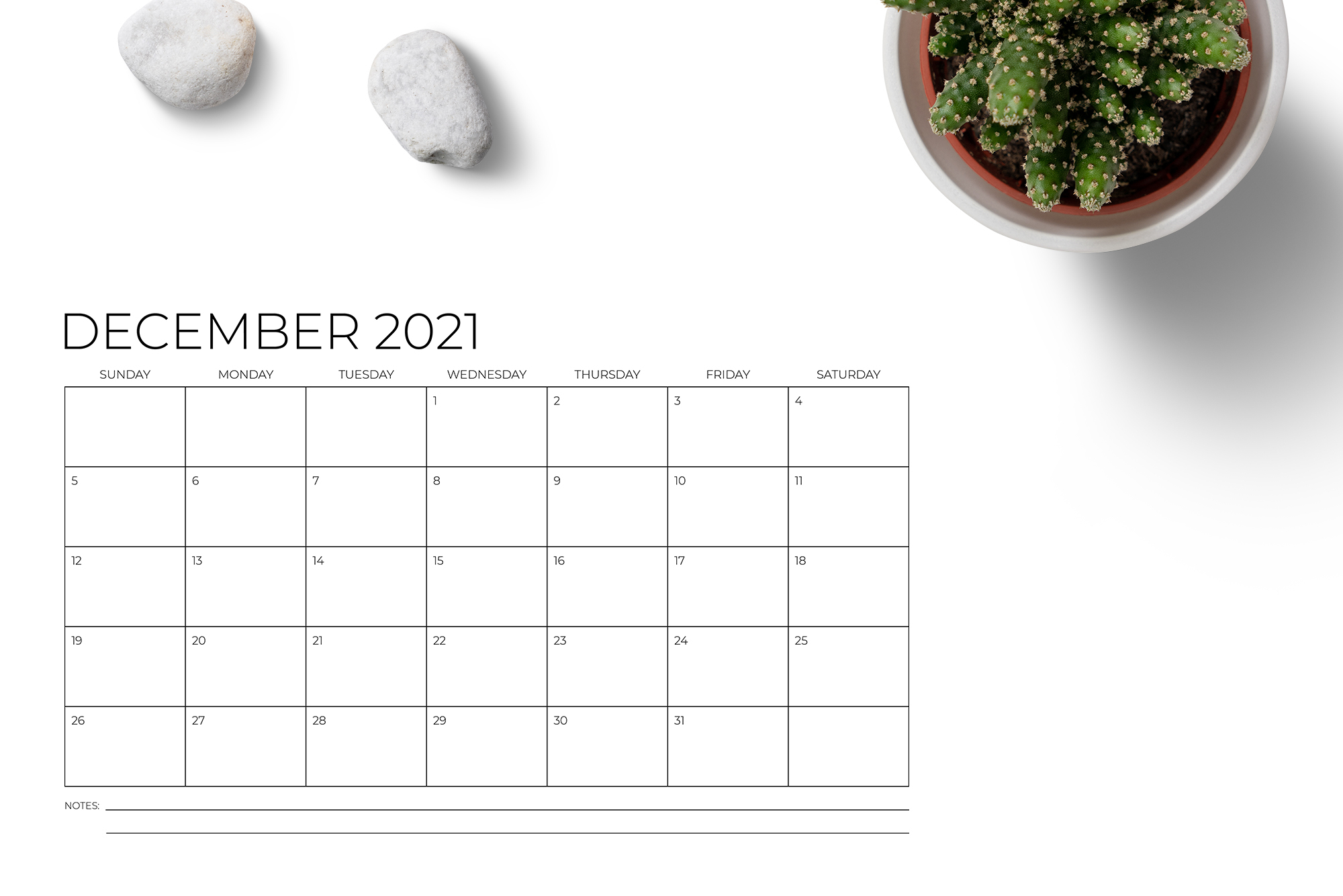 11 X 17 Inch Modern 2021 Calendar