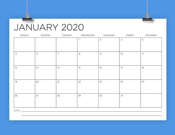 11×17 Printable Monthly Calendar Graphics In 2021 2020