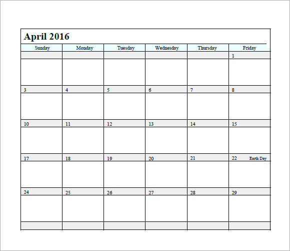 12 Blank Calendar Templates Free Samples Examples 1