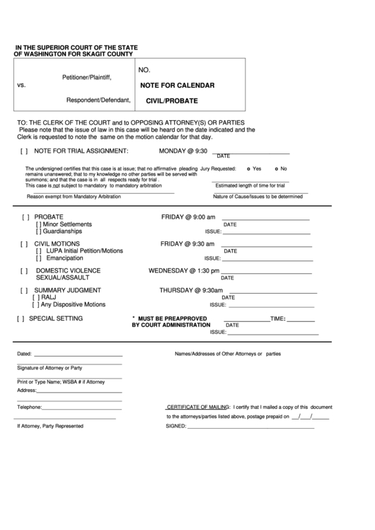 13 Washington Superior Court Forms And Templates Free To