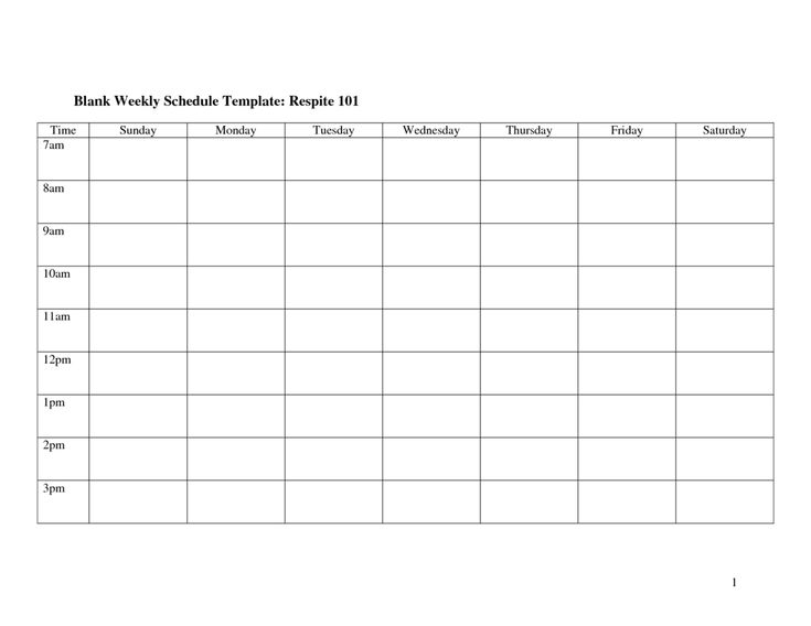 15 blank schedule template images blank weekly work with