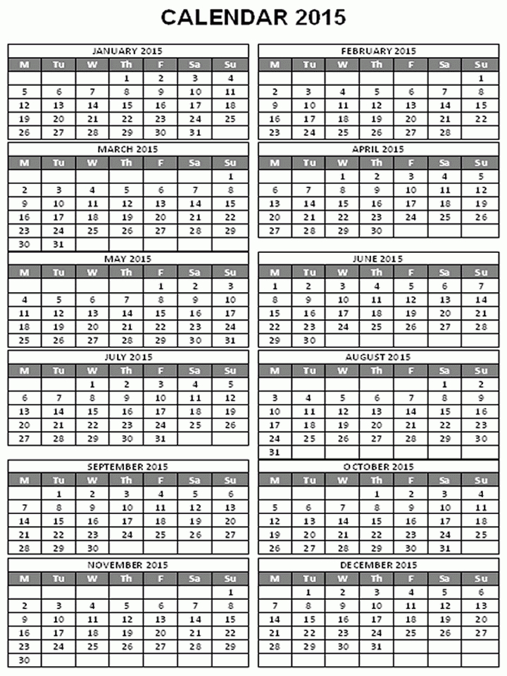 2015 Wallet Calendar Free Printable Calendar Free