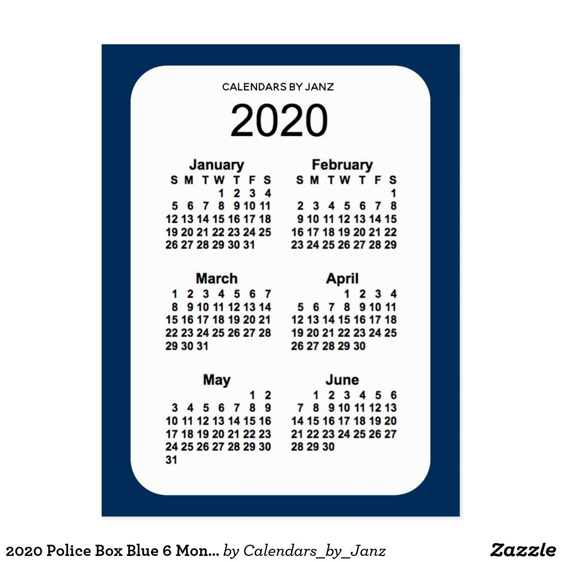 2020 Police Box Blue 6 Month Mini Calendarjanz