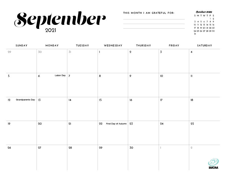 2021 Simple Printable Calendar For Moms Imom