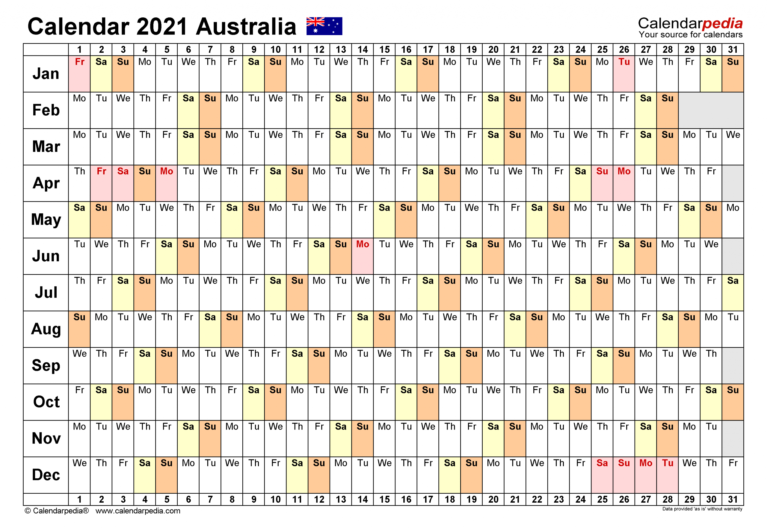 2022 Free Editable Calendar Australia Printable February