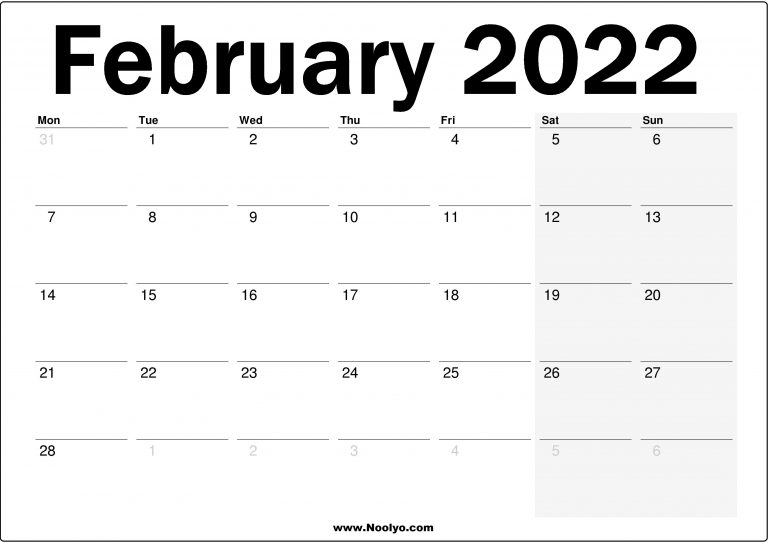 2022 Uk February Calendar Free Printable Noolyo