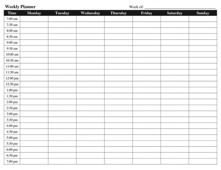 24 hour day planner weekly planner template weekly
