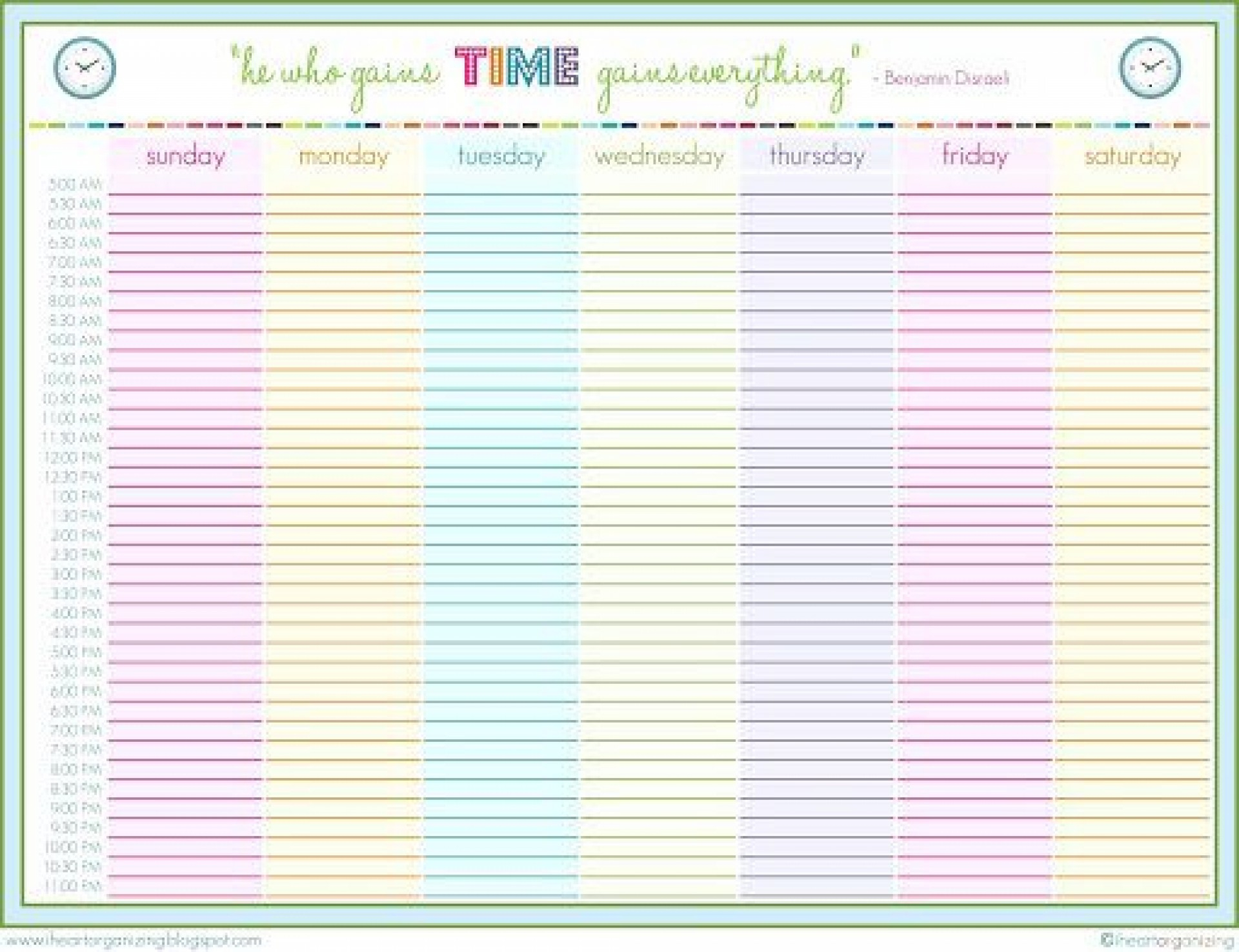 24 Hour Schedule Template Addictionary