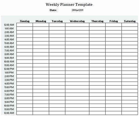 24 Hour Weekly Schedule Template Lovely Hour Weekly 2