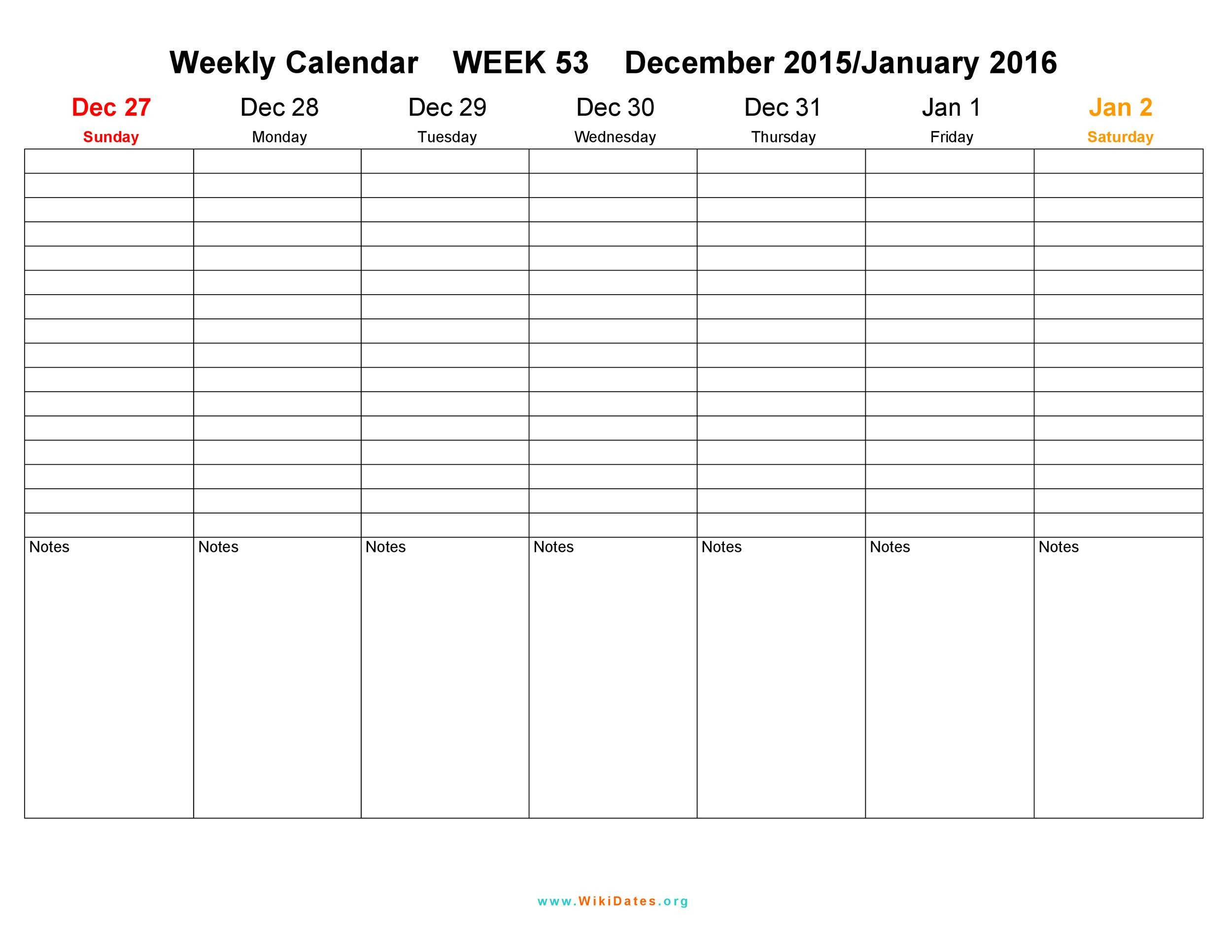 26 Blank Weekly Calendar Templates Pdf Excel Word E19085