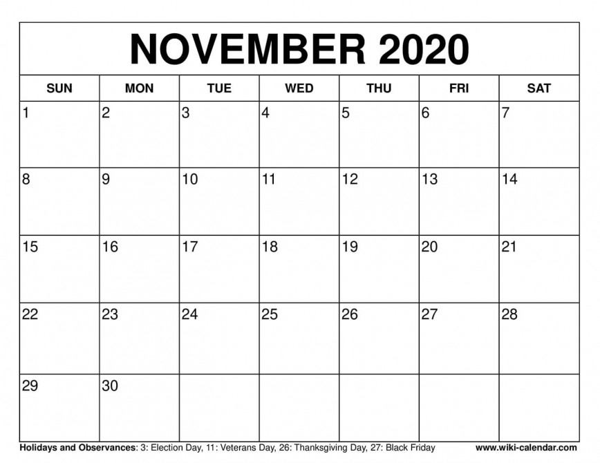 30 Day Calendar Template Addictionary