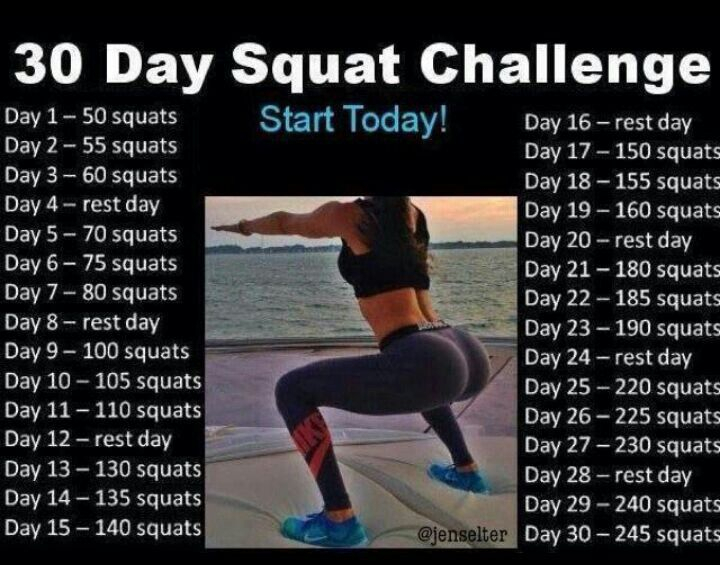 30 Day Squat Challenge Workout Results 30 Day Squat