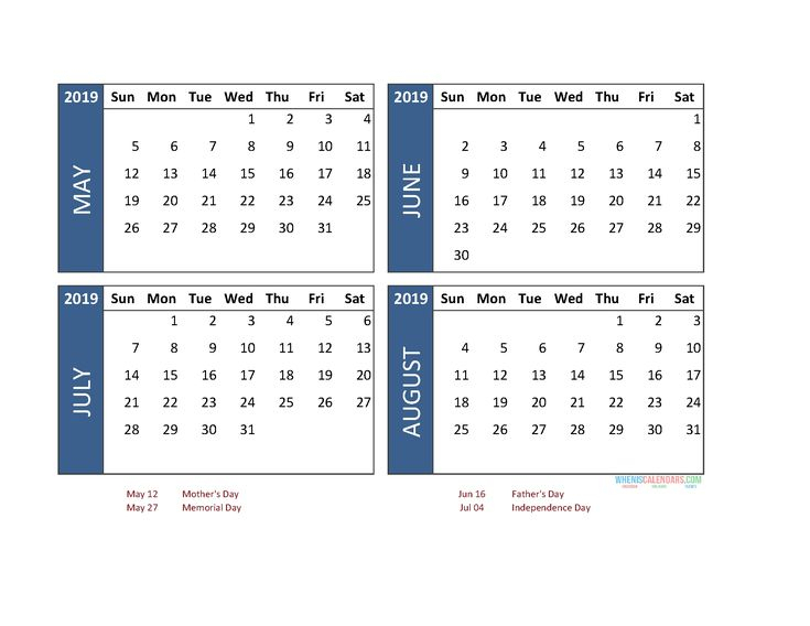 4 month blank calendar template calendar template blank