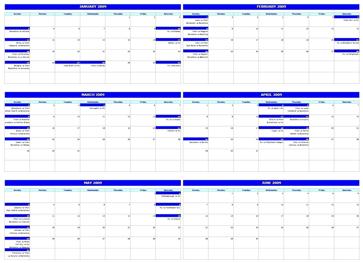 4 Month Calendar Template Excel Excel Calendar Template