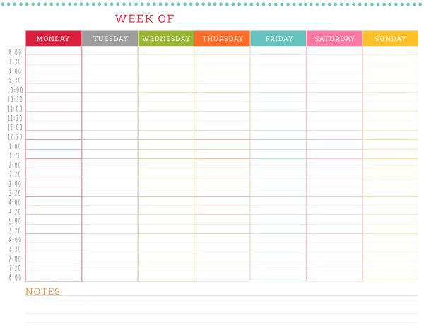 5 Weekly Schedule Templates Excel Pdf Formats 1