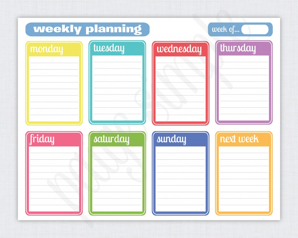 6 Best Printable Weekly Planner Schedule Printablee