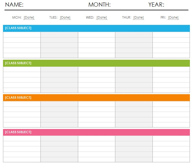 6 Download Free Printable Weekly Calendar Templates