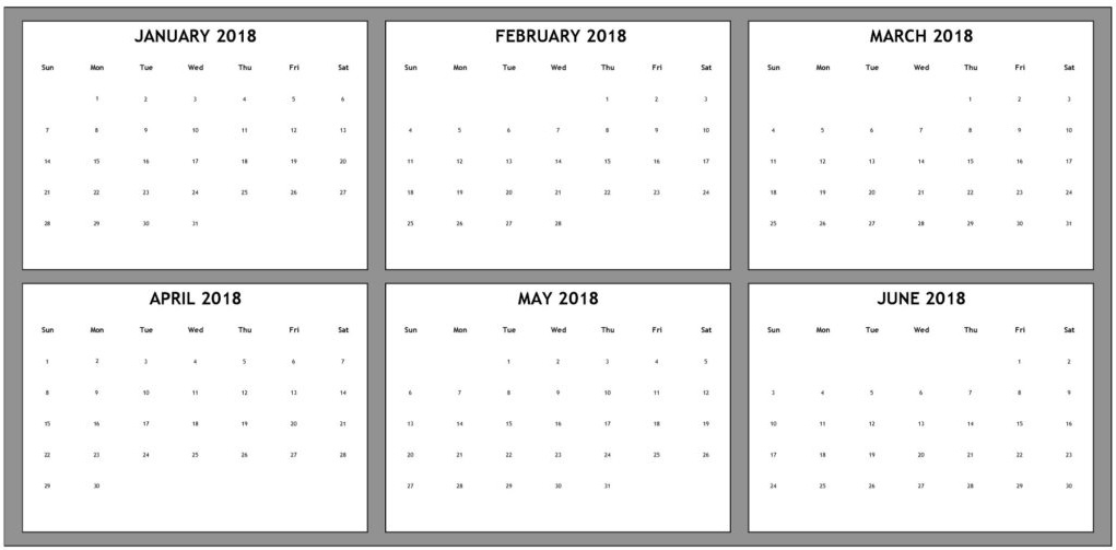 6 monthly calendar calendar printable week