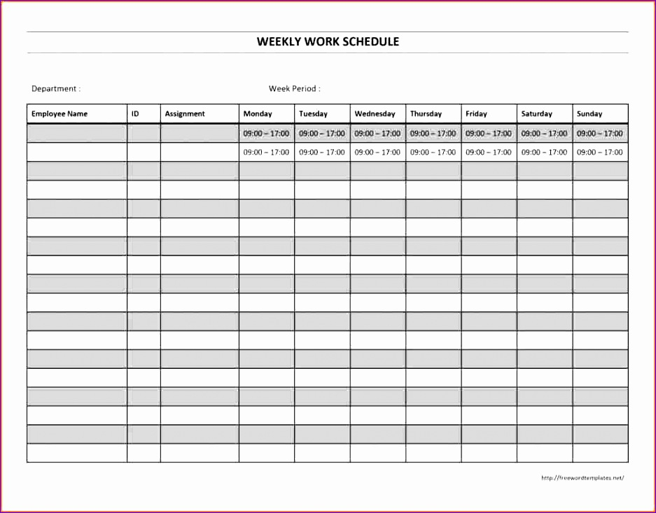 6 Work Schedule Templates Excel Excel Templates Excel