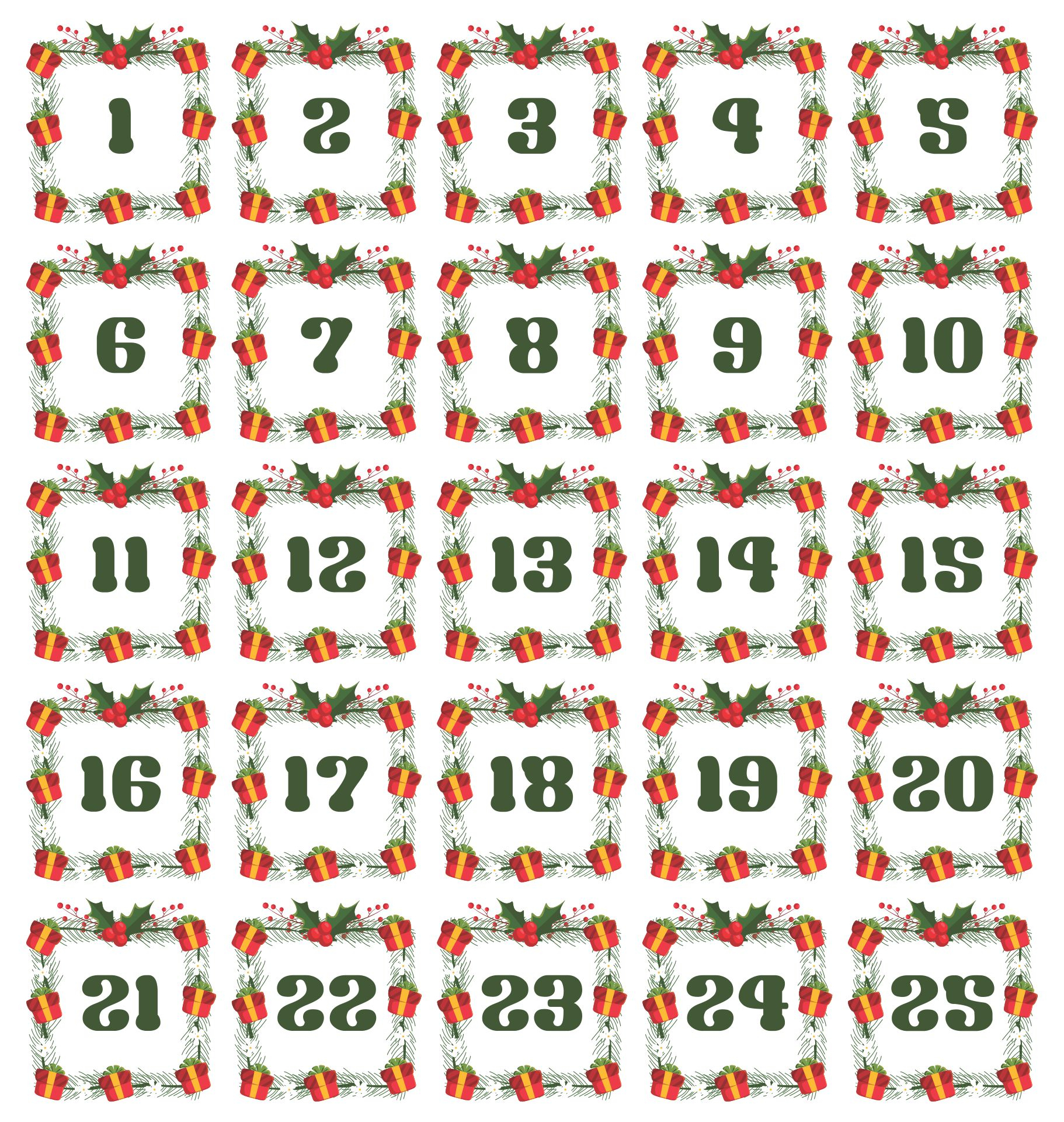 7 Best Printable December Calendar Numbers Printablee