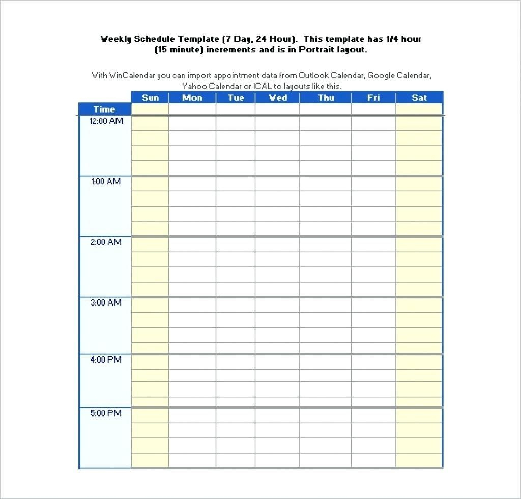7 Day 24 Hour Calendar Template Schedule Template Day 2