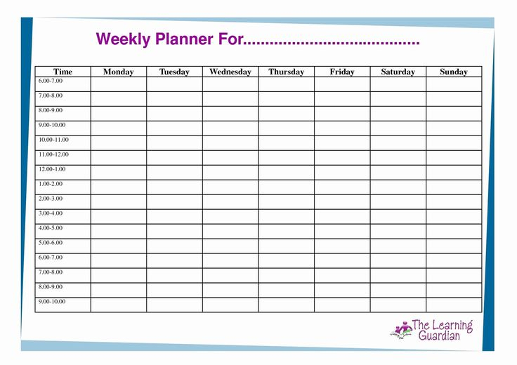 7 day planner template luxury free printable weekly 3