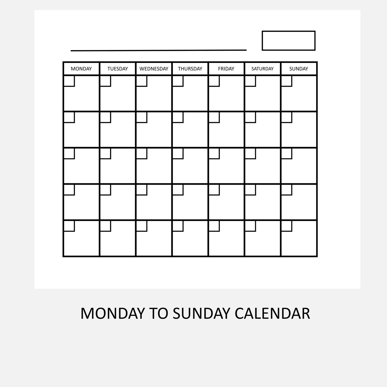 8 5 X 11 Inch Blank Calendar Page Template Instant 2