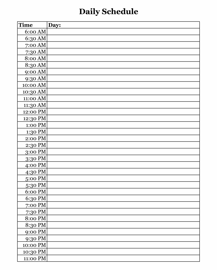 8 Best Hourly Day Planner Printable Pages Printablee 3