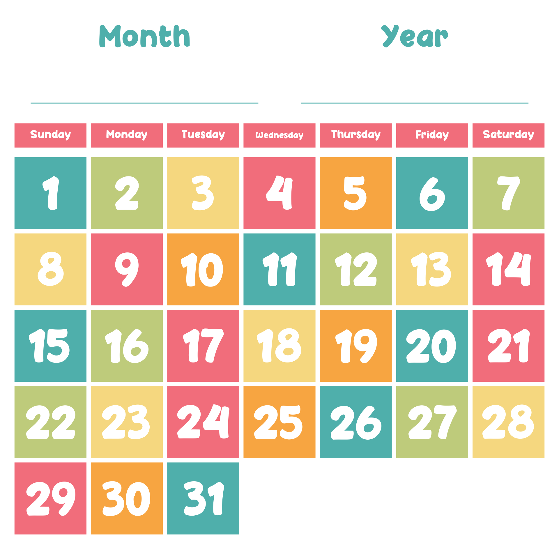 8 Best Printable Spring Calendar Numbers Printablee 1