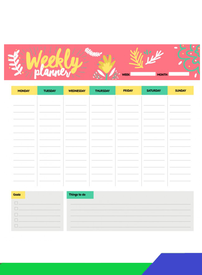 8 free printable weekly calendar templates in pdf