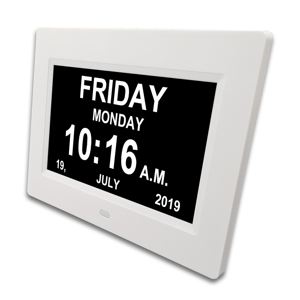 8 inch large digital clock led calendar dementia alarm