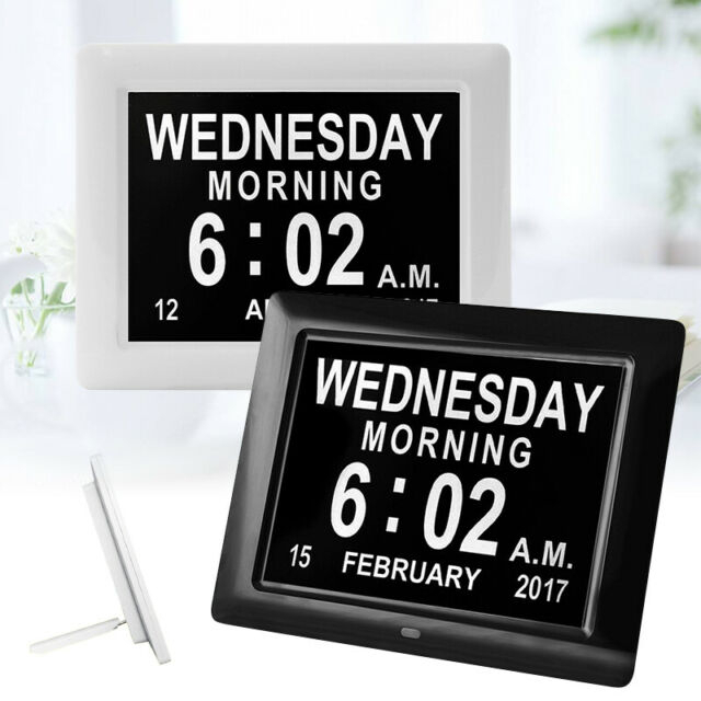 8 led dementia digital calendar day clock large time