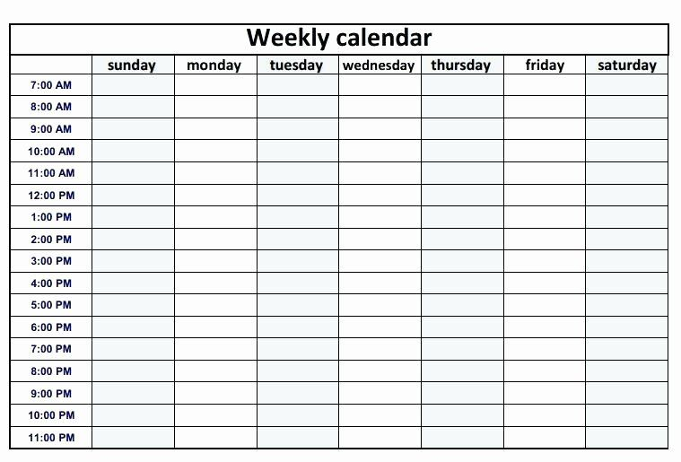agenda with time slots new weekly calendar template word