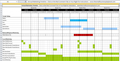 an annual marketing timeline for your business free