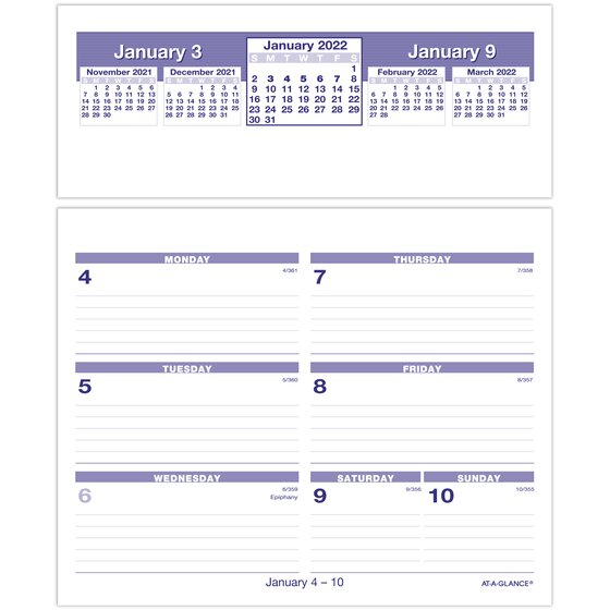 At A Glance 2022 Flip A Week Weekly Refill Small 6 X 7